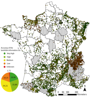 Carte des risques de glissement de terrain en France - Crédit : Jean-Philippe Malet / EOST